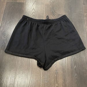 Victoria’s Secret PINK Womens Fleece Shorts Drawstring Black XL NWOT Dog Logo